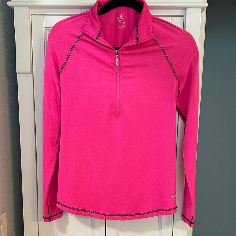 Jofit Bright Pink Long Sleeve Quarter-Zip Top